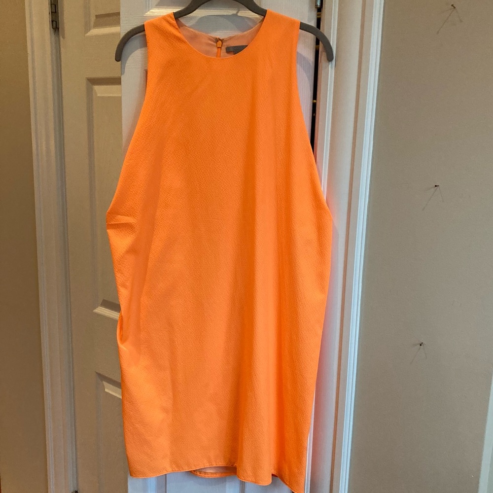 COS contemporary sheath dress in bright apricot